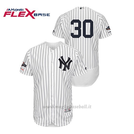 Maglia Baseball Uomo New Y Ork Yankees 30 Edwin Encarnacion 2019 Postseason Flex Base Bianco